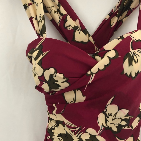 Cocopear Red Floral Cross Back Summer Swimwear M - Picture 4 of 11